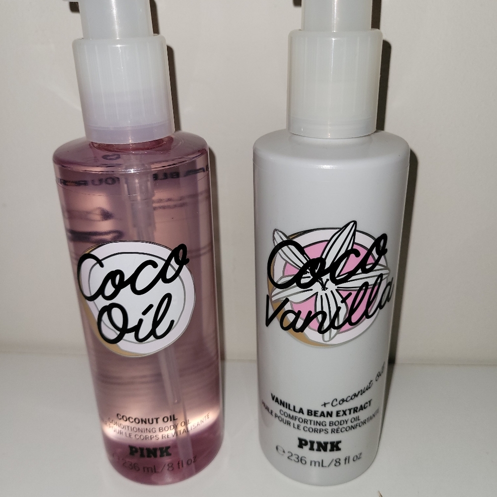 VICTORIA'S SECRET COCO VANILLA Body Oil and COCO OIL Set of 2